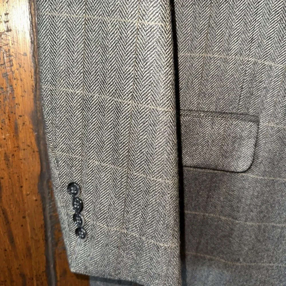 Braewick Mansour Men's 46R Sport Coat Jacket Blazer Brown‎ 100% Wool WUC